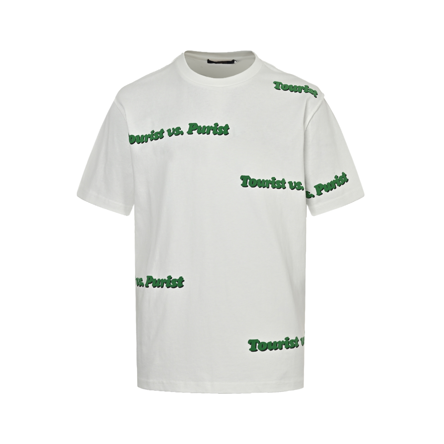 Louis Vuitton Green Foam Lettering Round Neck Short Sleeve