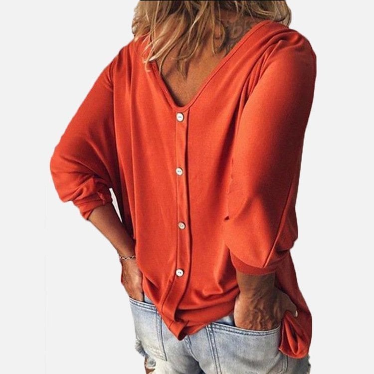 Plus Size Women Loose  Baggy T-Shirt Button👚