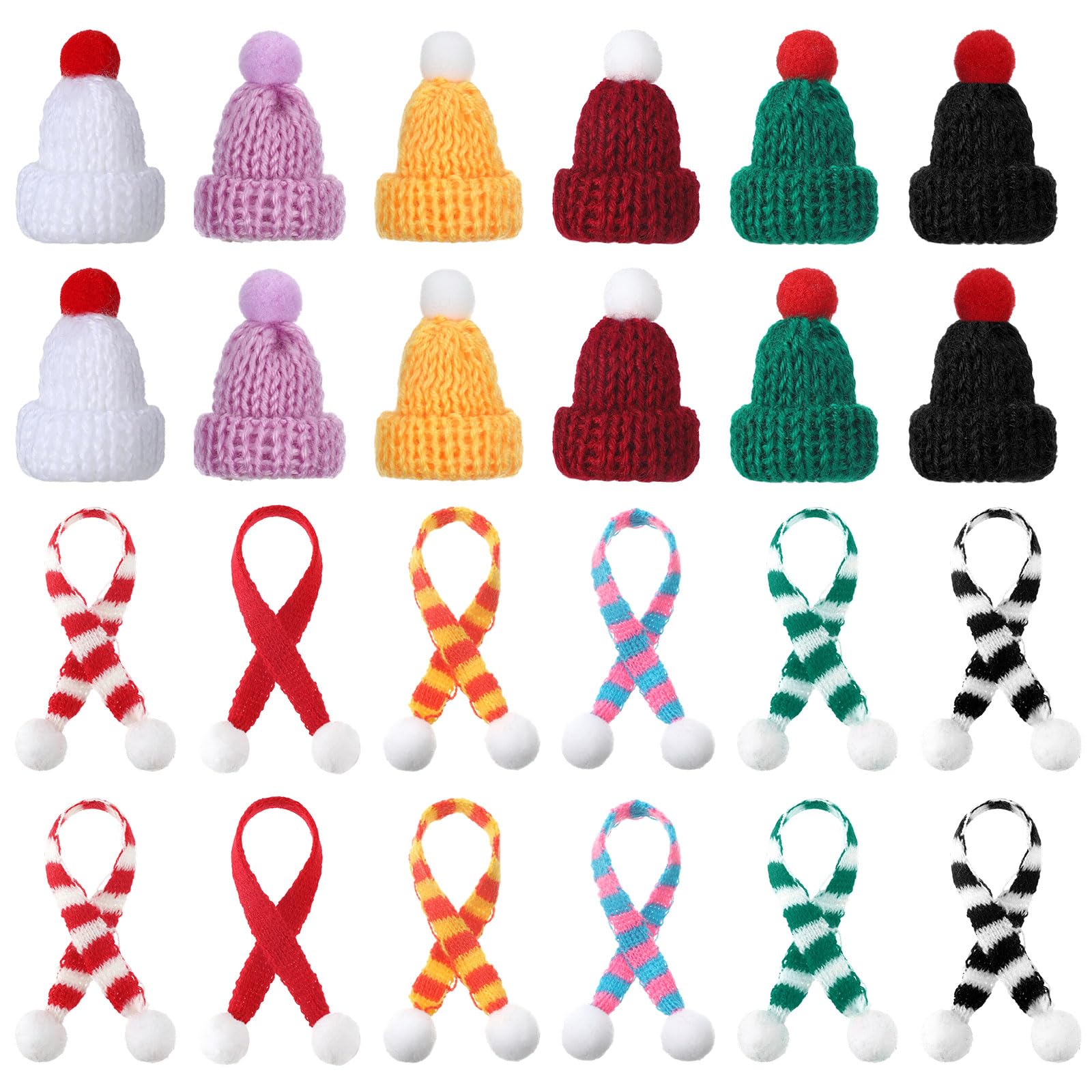 🔥Last Day 50% OFF🔥24/48/72/96 Pcs Mini Christmas Hats and Mini Scarf Set
