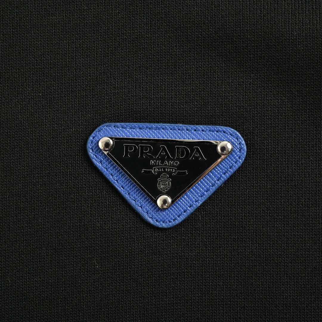 Prada 24Fw round neck sweatshirt with triangle logo