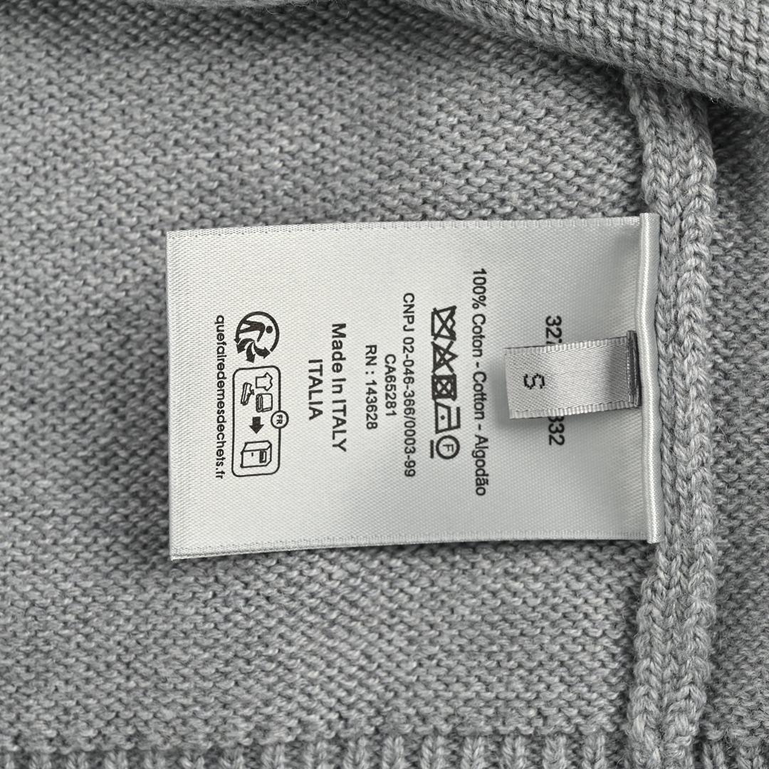 Dior 24Fw signature letter embroidered crew neck sweater
