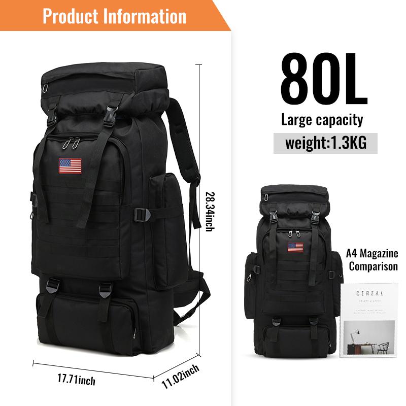 🔥ON SALE - 50% OFF🔥80L Camping Hiking Military Tactical Backpack,Waterproof and Breathable Travel Backpack