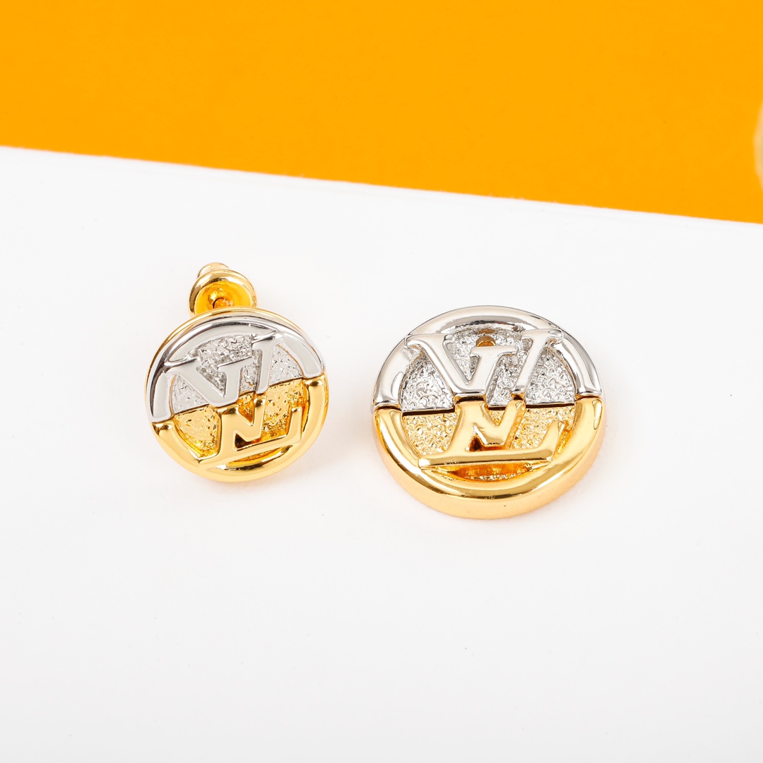 Louis Vuitton two tone earrings