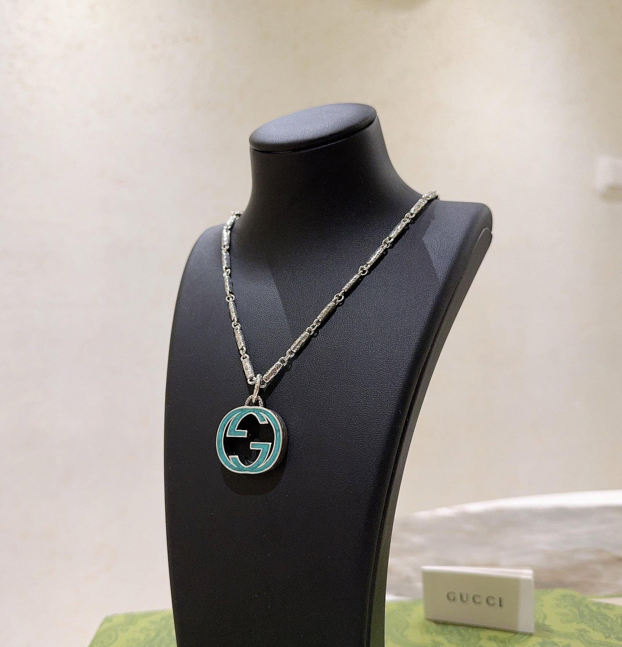 Gucci Anger Forest Series Blue GG Vintage Necklace