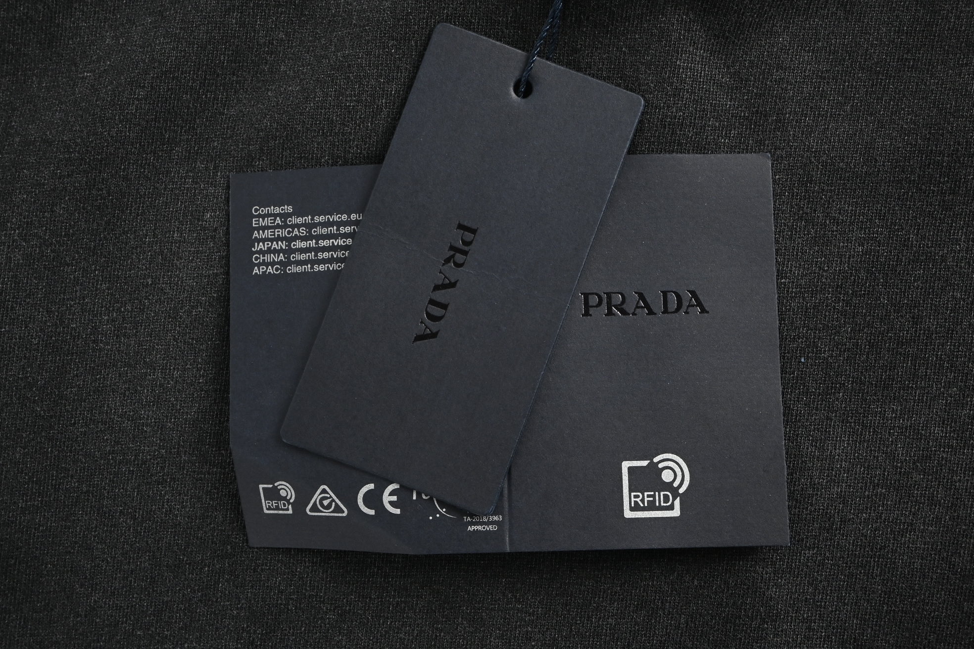 Prada triangle logo gradient washed short sleeves