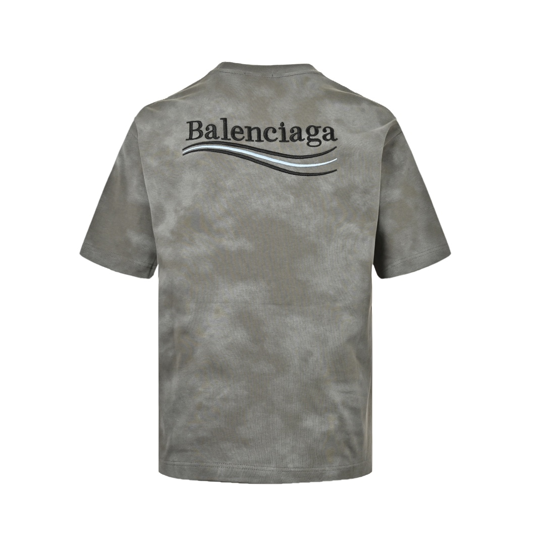 Balenciaga 24ss embroidered cola mud dyed short sleeves