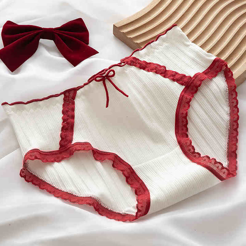5 Pack Plaid Dot Bow Print Panty Set