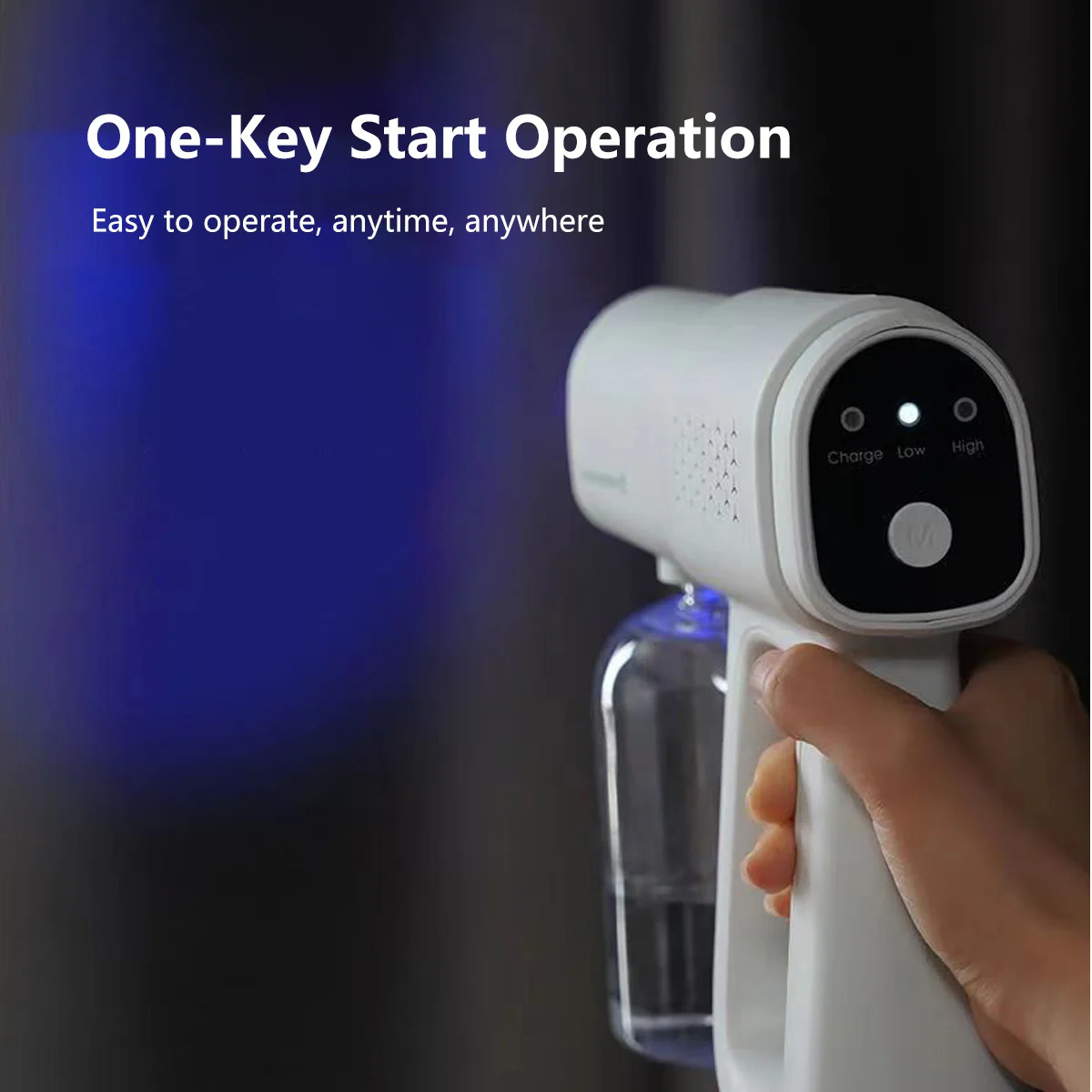 Professional Disinfectant Atomizer, Nano Sprayer with Blue Light