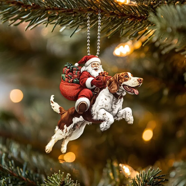 Santa and Animal Ornament