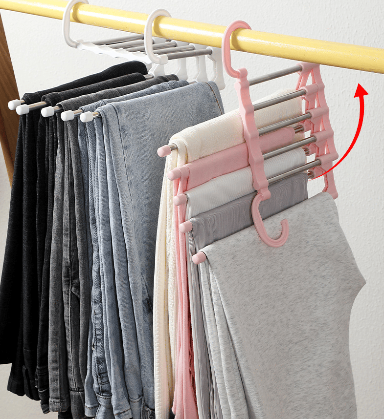Multifunctional Stainless Steel Magic Pants Rack Multi-Layer Storage