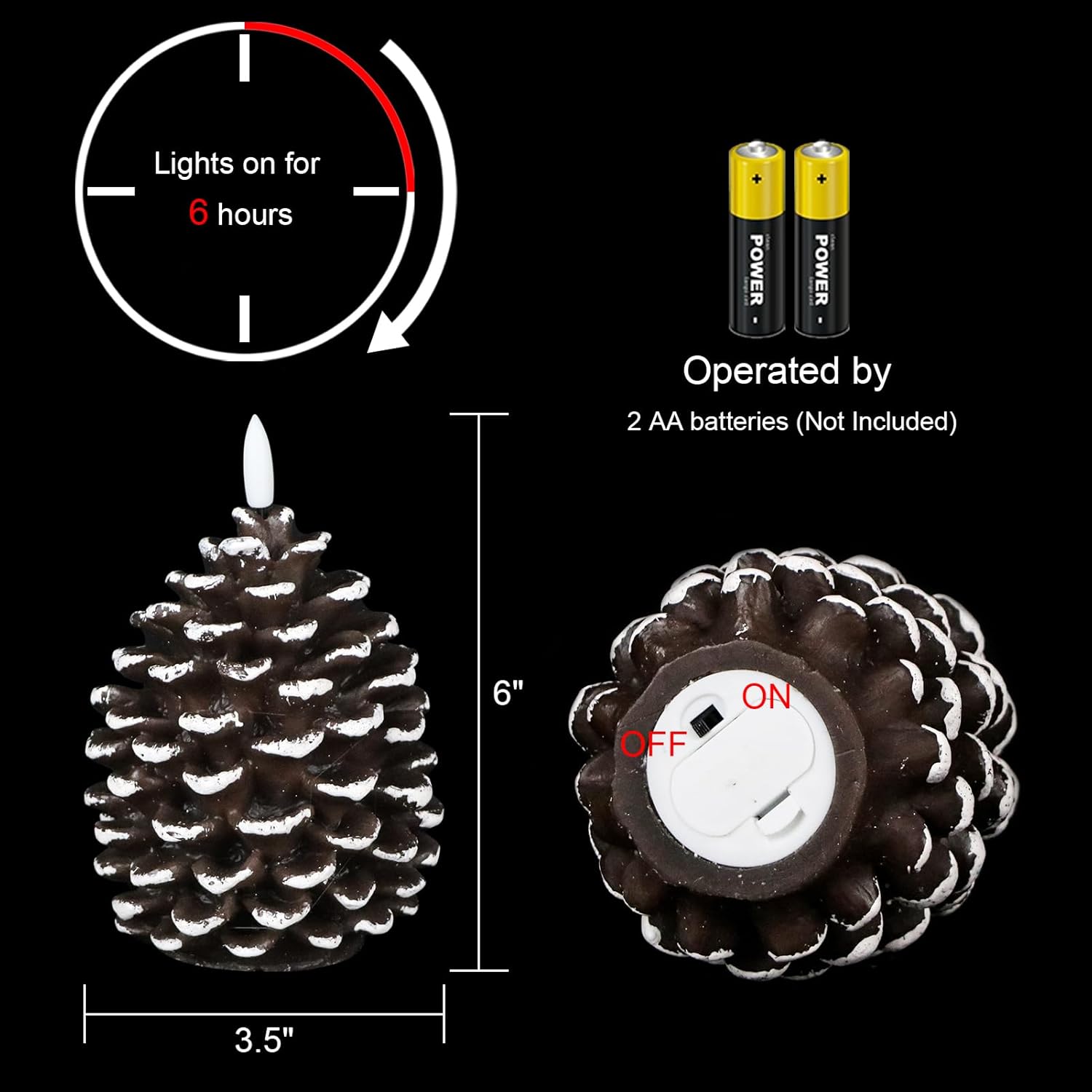 🎅2024 Christmas Promos🔥Flameless Pinecone Candles Battery Operated with 6 Hour Timer
