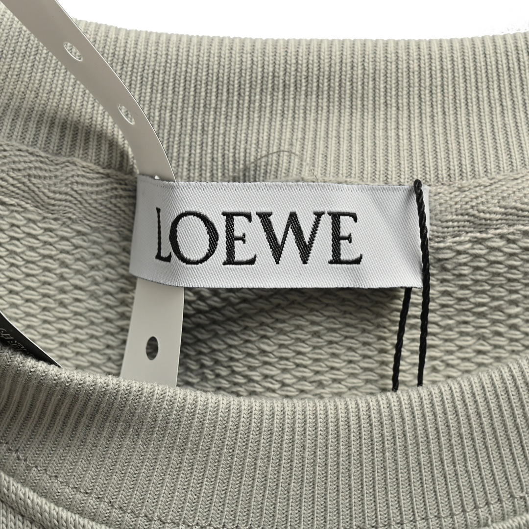Loewe 24Fw grey oil painting print crew neck sweatshirt