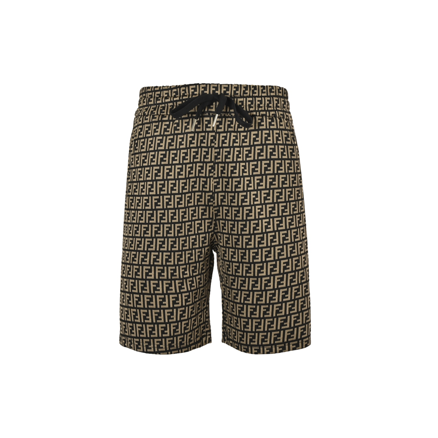 Fendi 25ss gold double F logo embroidered side mesh shorts