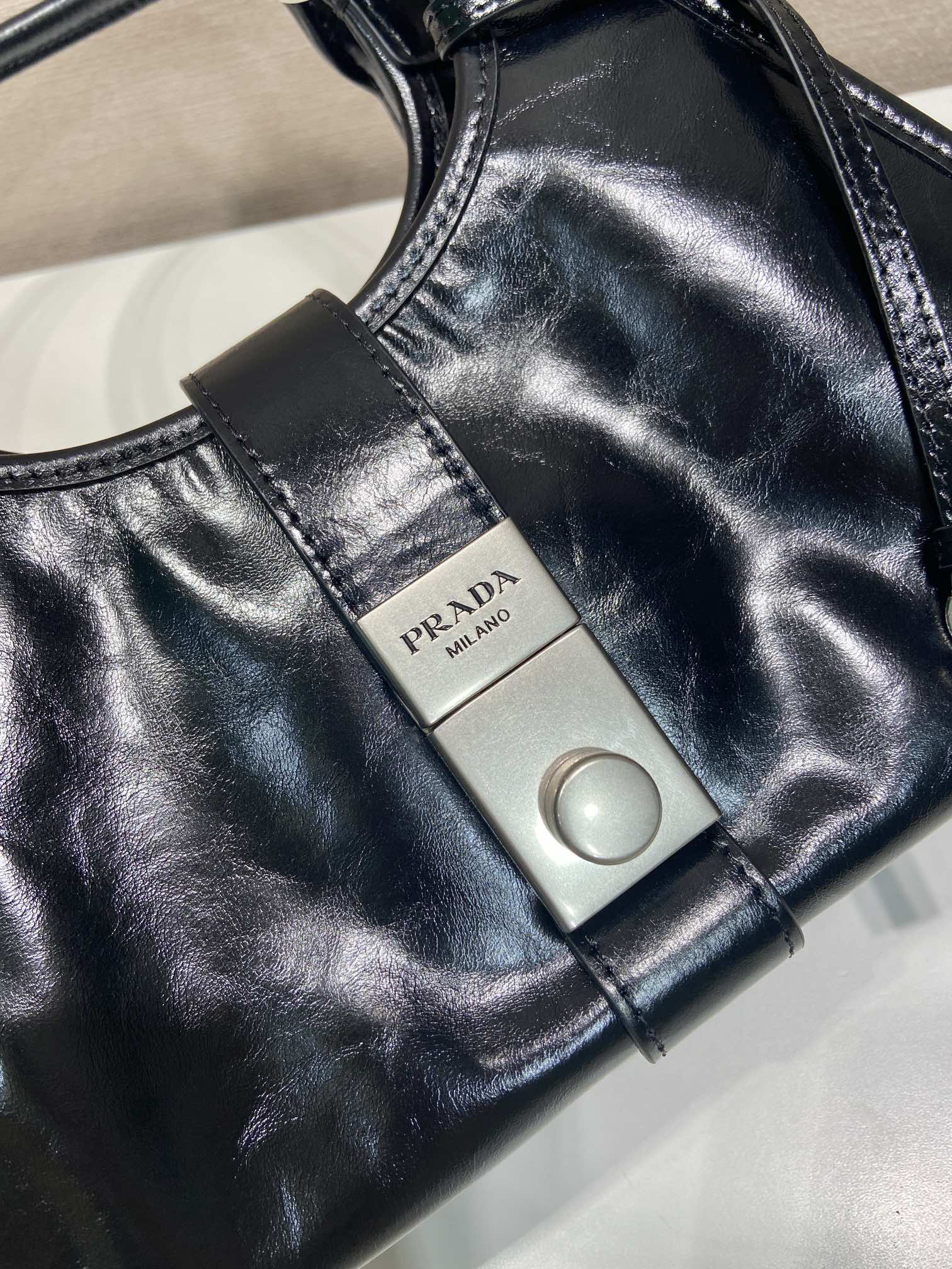Prada waxed leather mini tote 1BG580