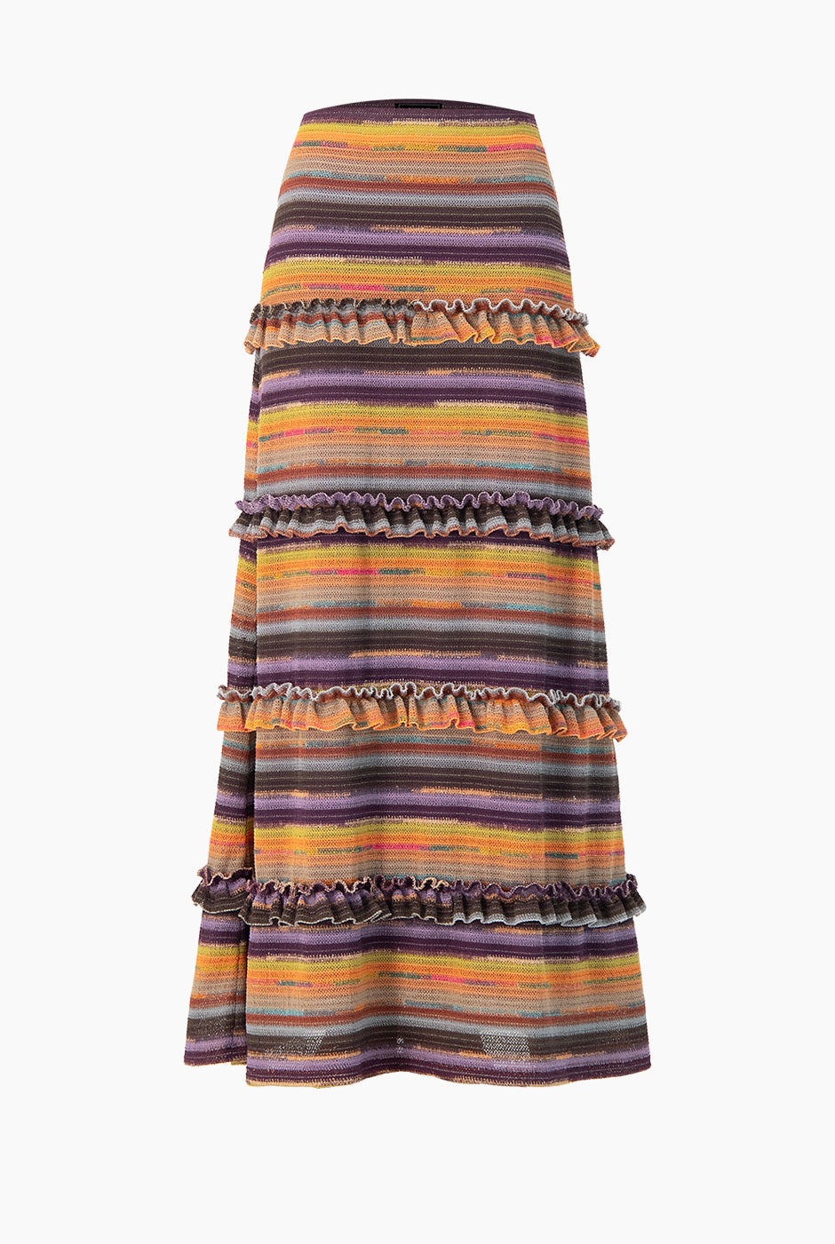 Falda midi tejida multicolor