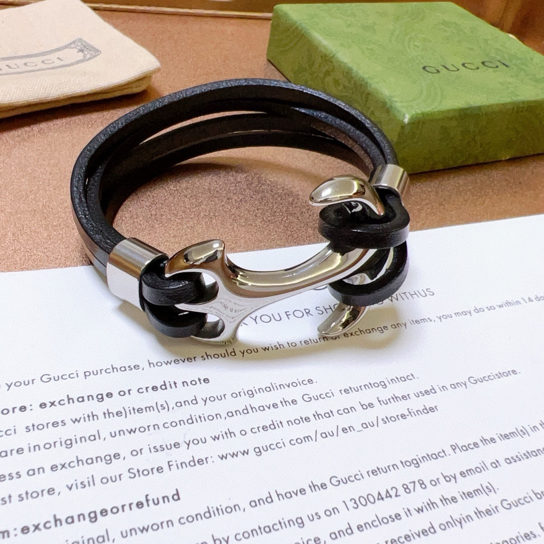 Gucci Cowhide Anchor Bracelet