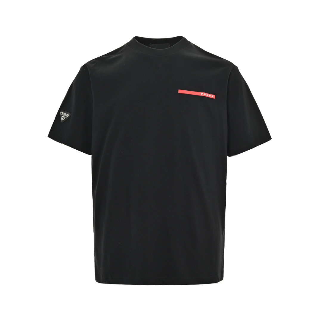 Prada 21ss classic red silicone trim short sleeve