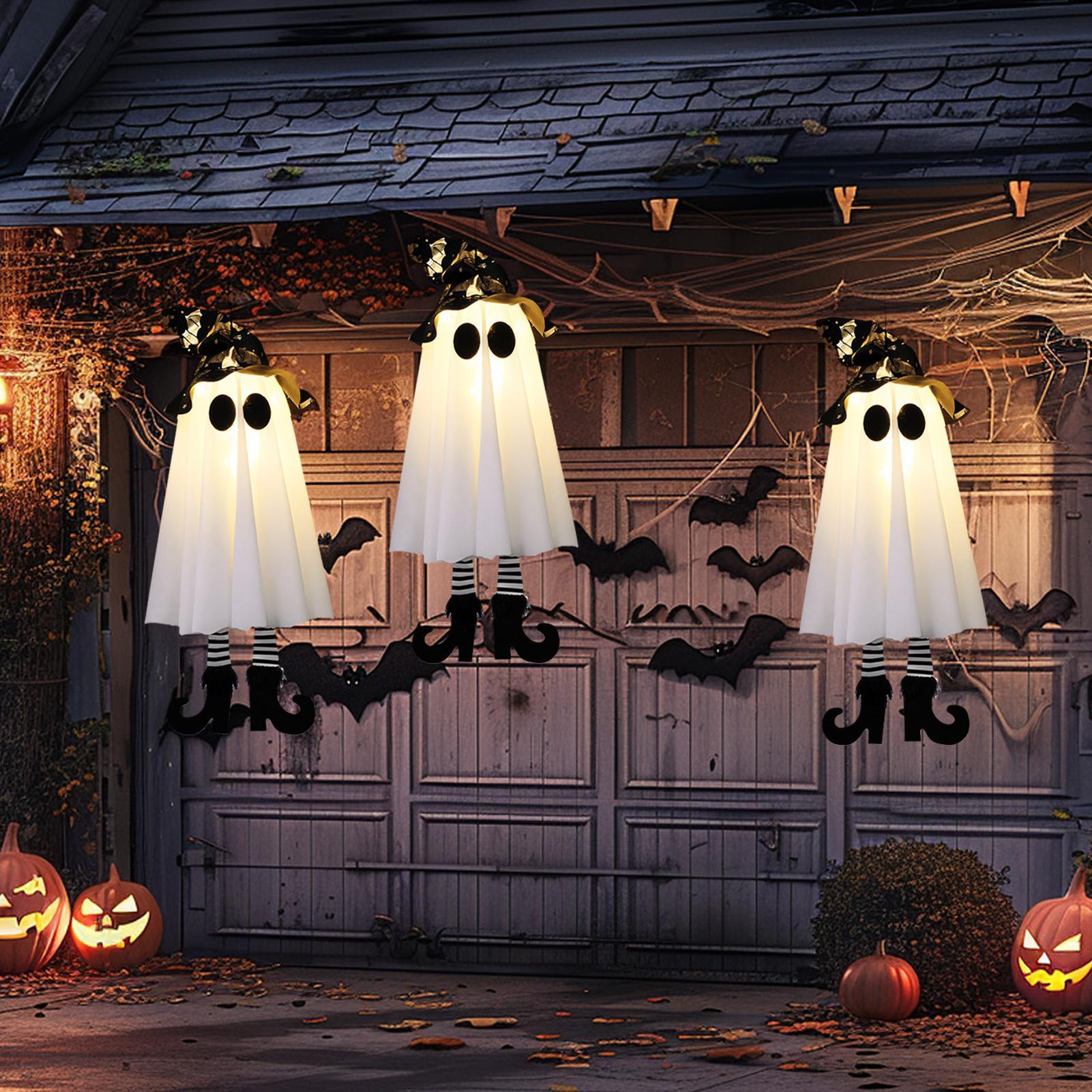 💥ON SALE💥Halloween Hanging Ghost Witch Hat Light – Outdoor Glowing Decor 👻✨