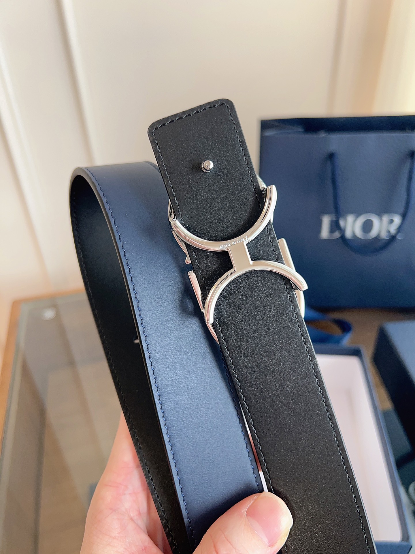 Dior CD buckle cowhide belt width 3.5CM