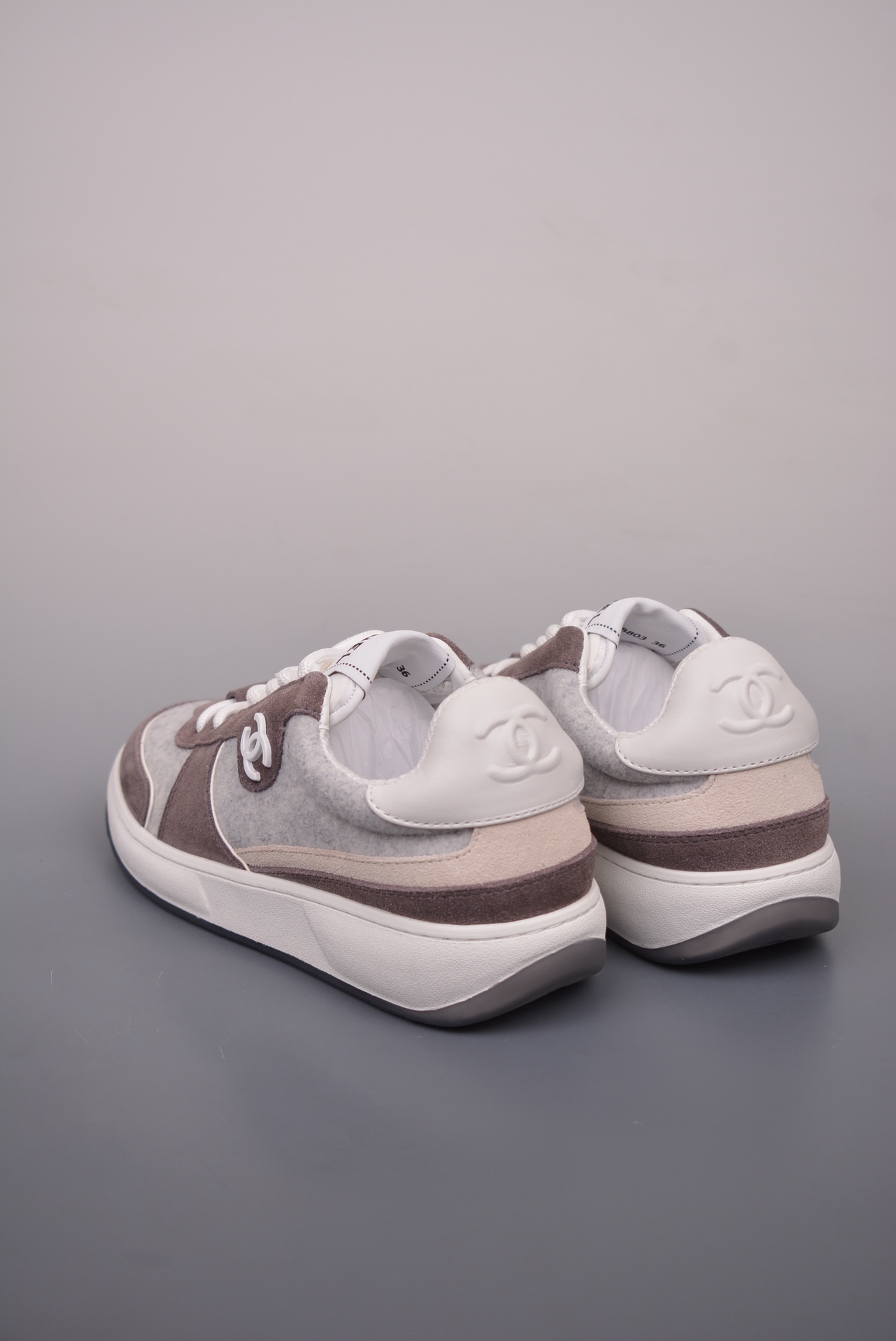 Chanel 2024 CC Logo Sneaker Dark grey beige