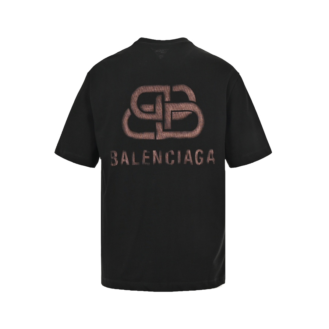 Balenciaga 24ss distressed lock print short sleeves