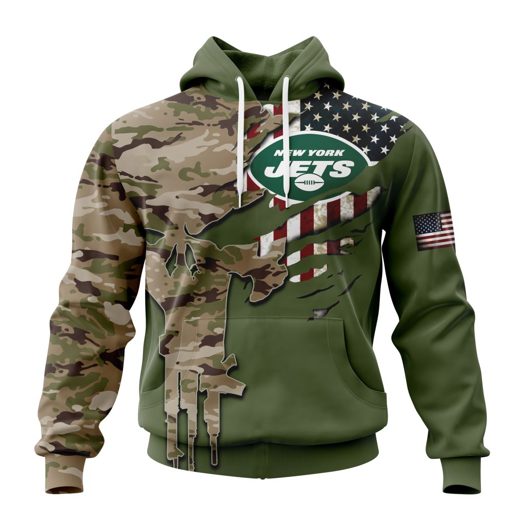NEW YORK JETS 3D HOODIE VETERANS DAY