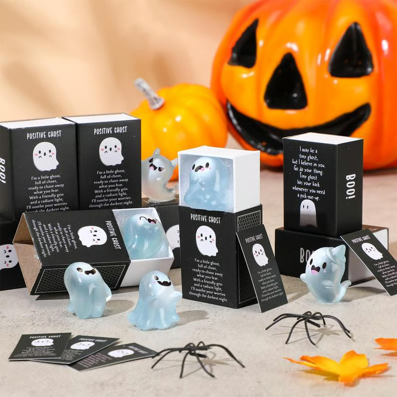 Mini Ghost Figures with Box Glow in the Dark 🎁 (Random Gift Box & Greeting Card)