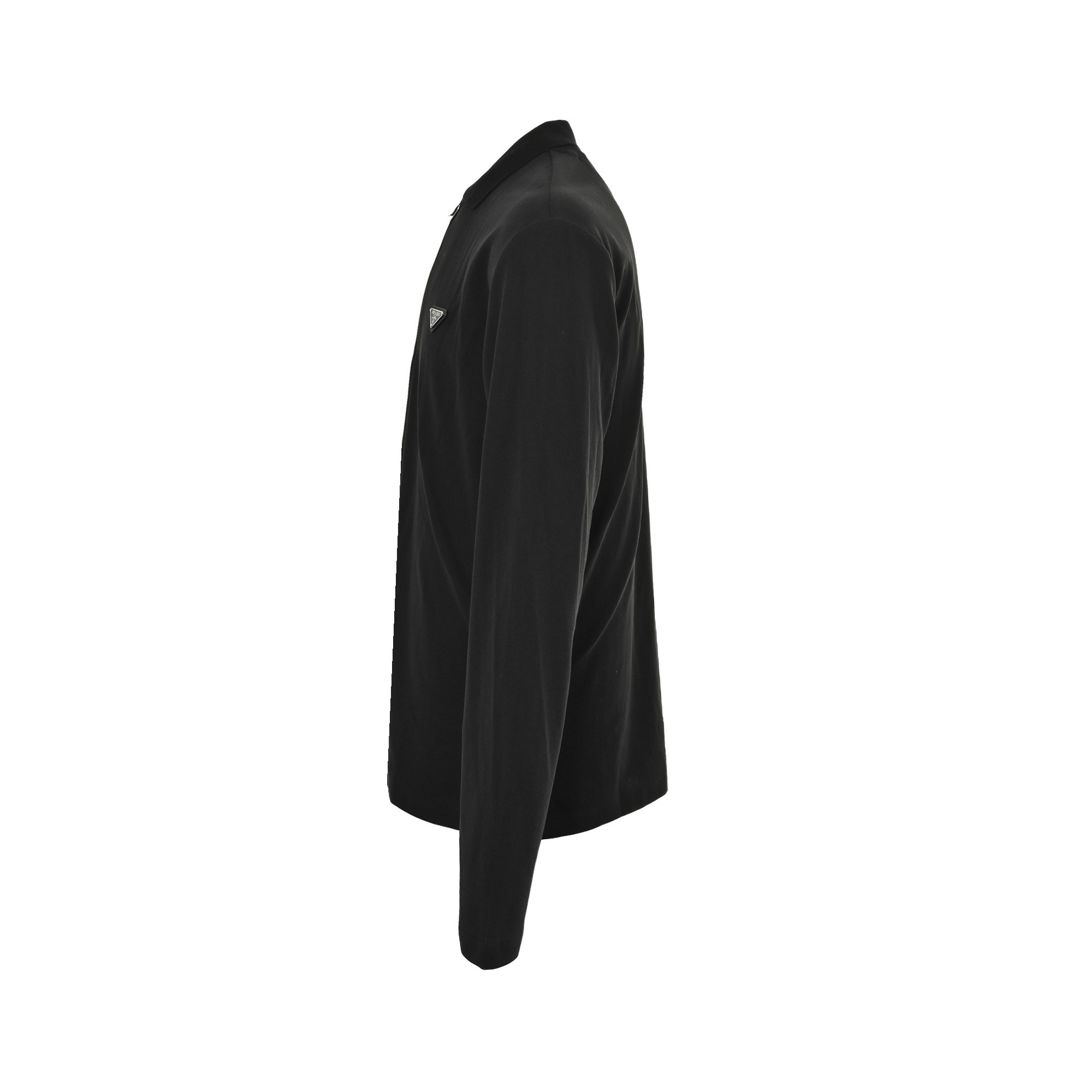 Prada 25ss triangle logo half-zip long-sleeved T-shirt