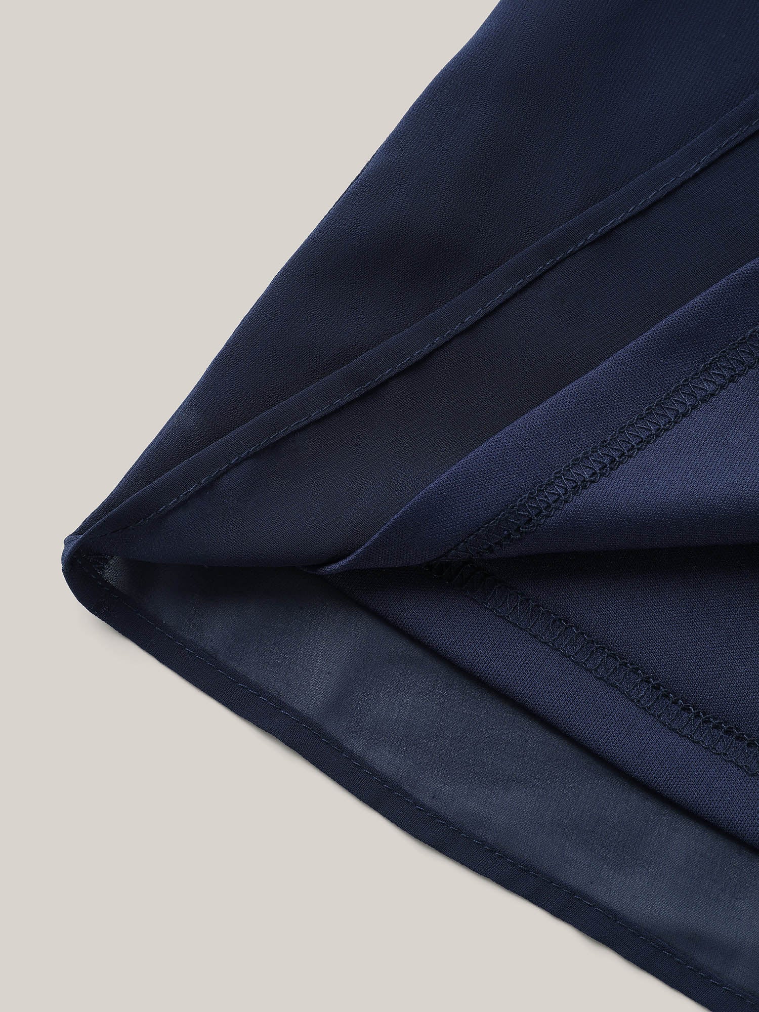 Ribbon Collar Placket Lined Blouse