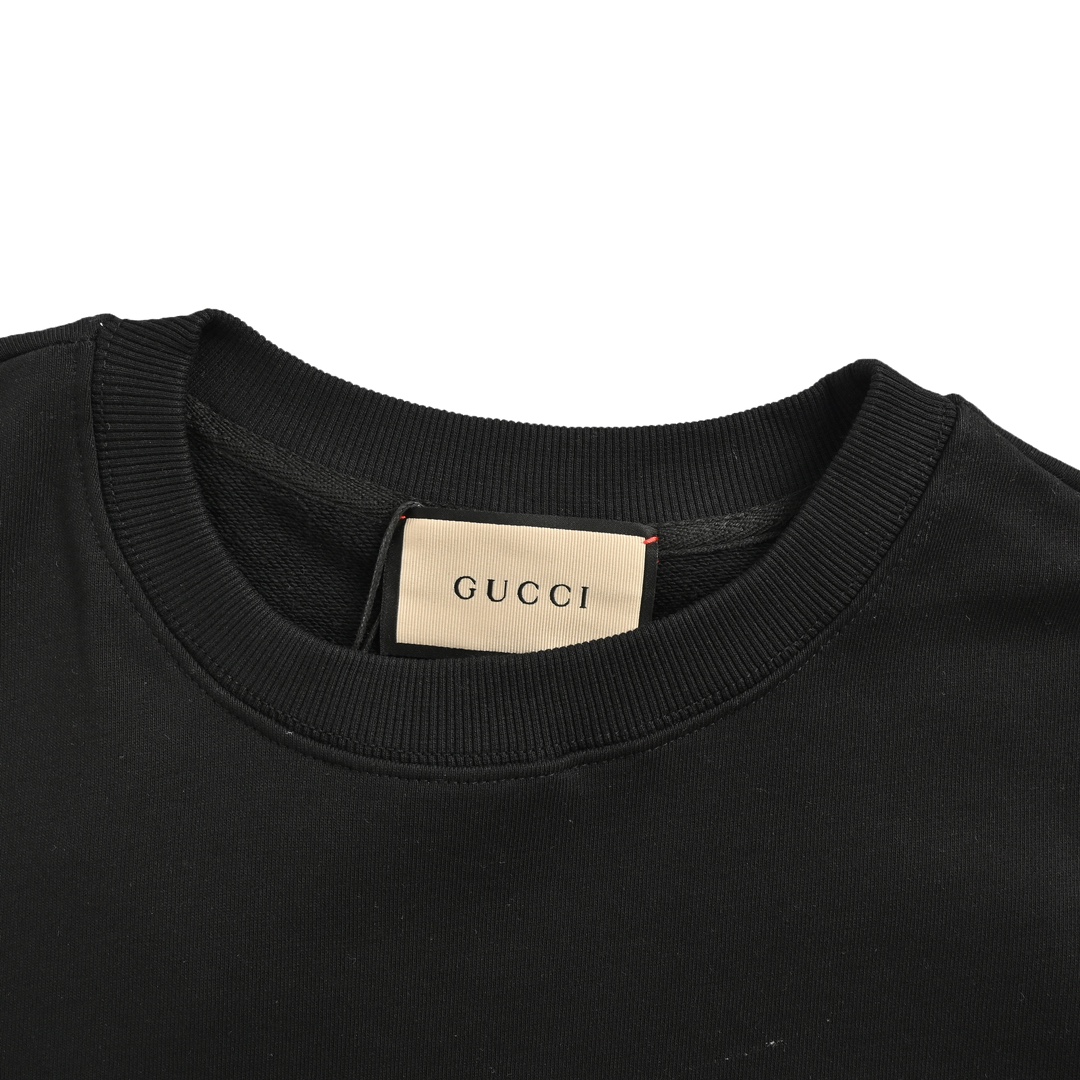 Gucci 24Fw pink lettering logo embroidered crew neck sweatshirt