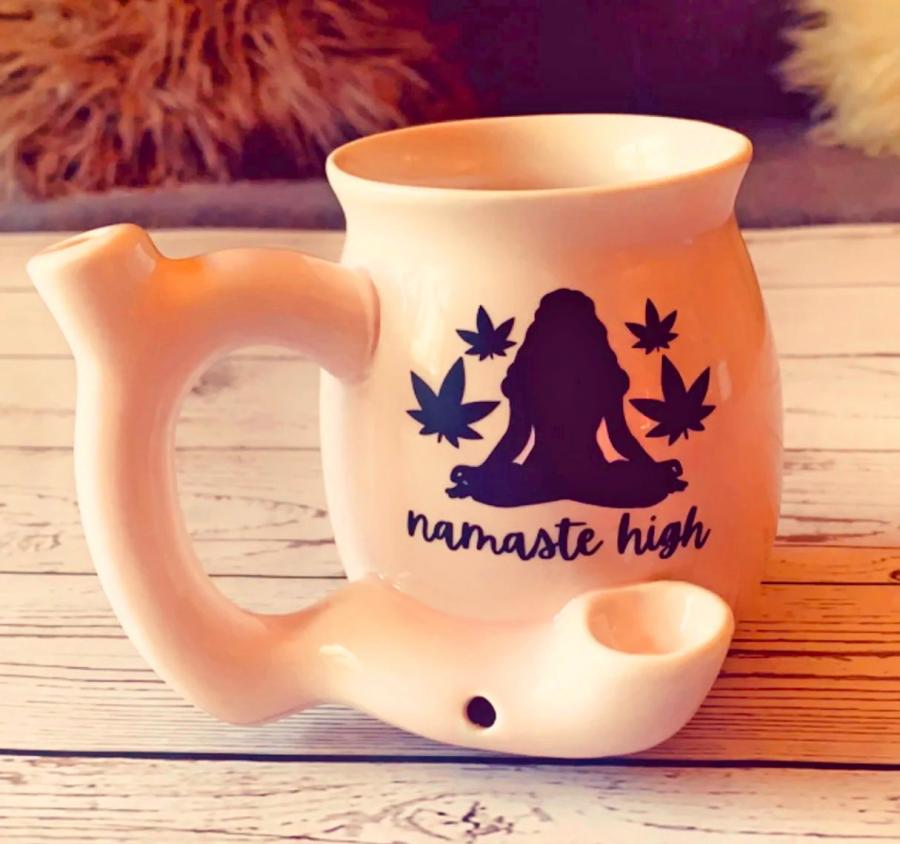 Creative ceramic marble pattern multifunctional smoking pipe ceramic coffee cup