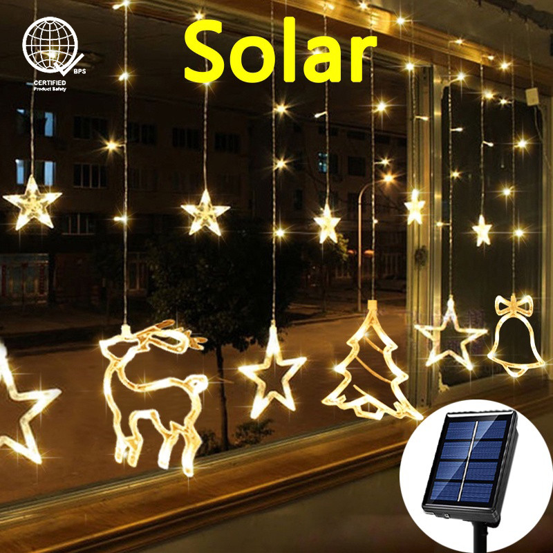 💥ON SALE💥11.5FT Christmas Hanging Lights with Reindeer, Tree & Star Ornaments, Remote Control, Waterproof 🎄✨