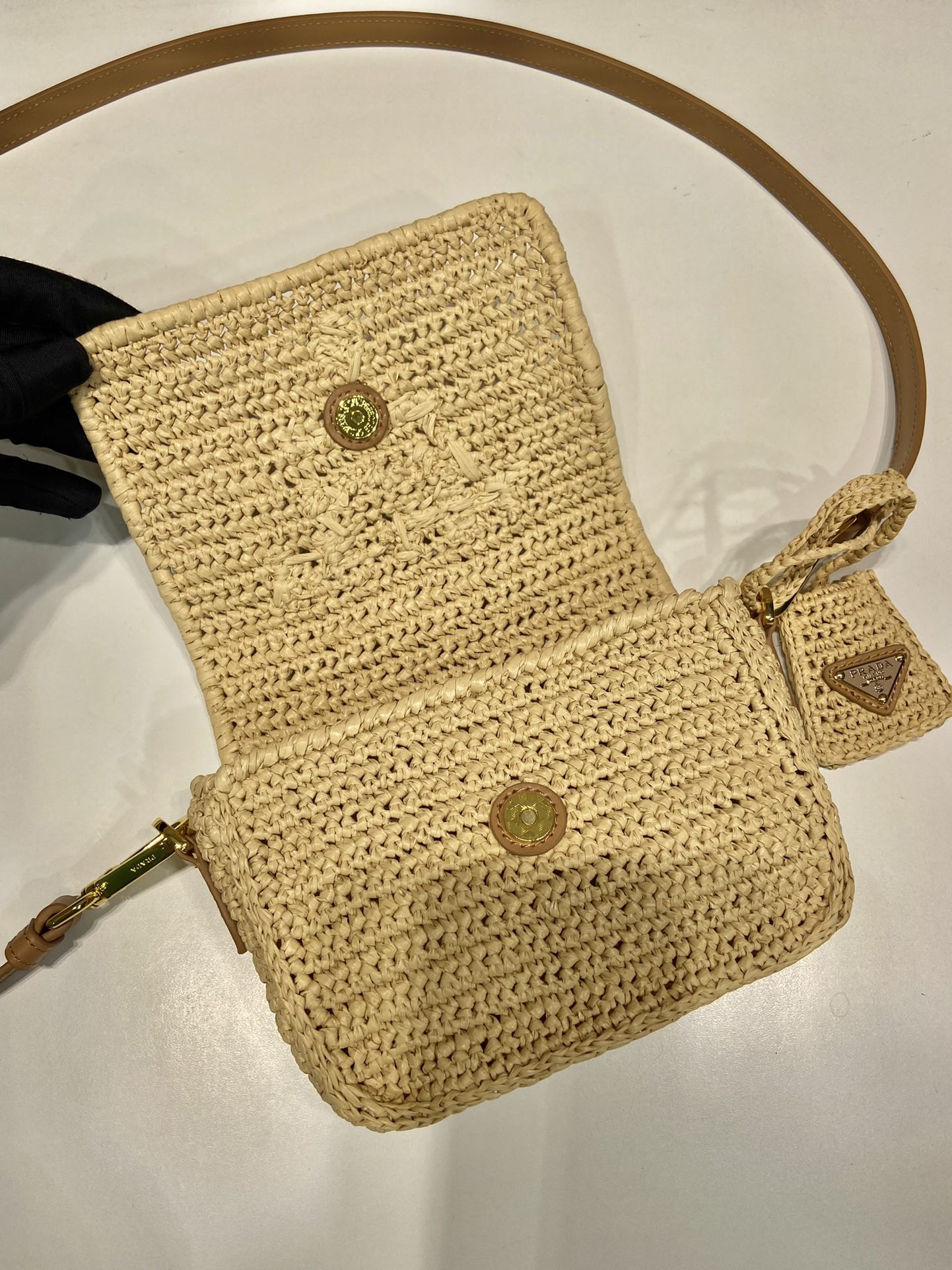 Prada Straw Crossbody Bag 1BD335