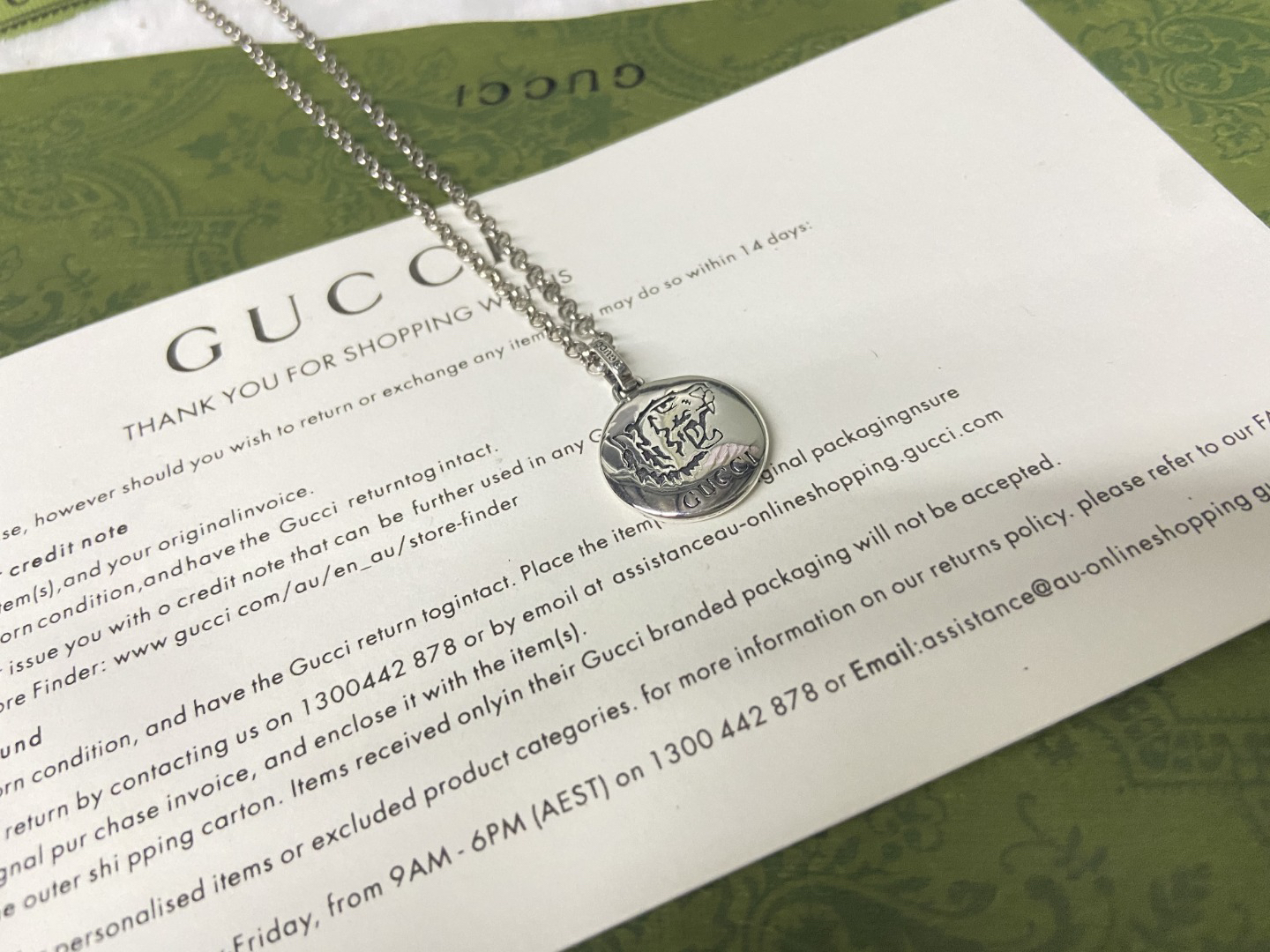 Gucci Fearless Tiger Head Necklace