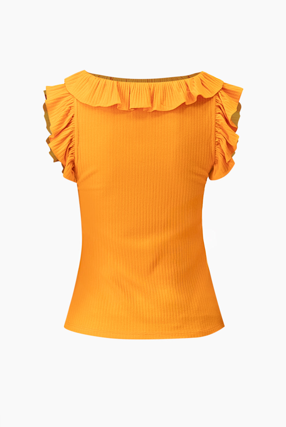Blusa naranja de escote redondo