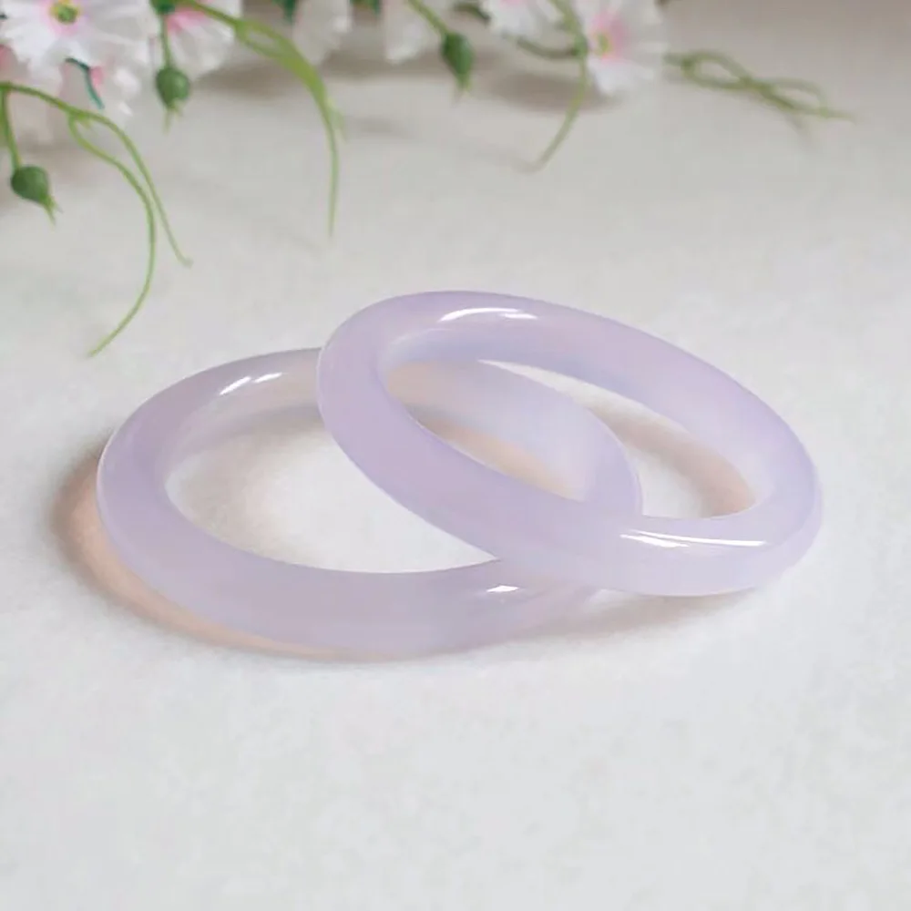 Madagascar Violet Chalcedony Bracelets For Women Natural Jade Jewelry Agate Bangle Gift For Mother Items With Free Shipping