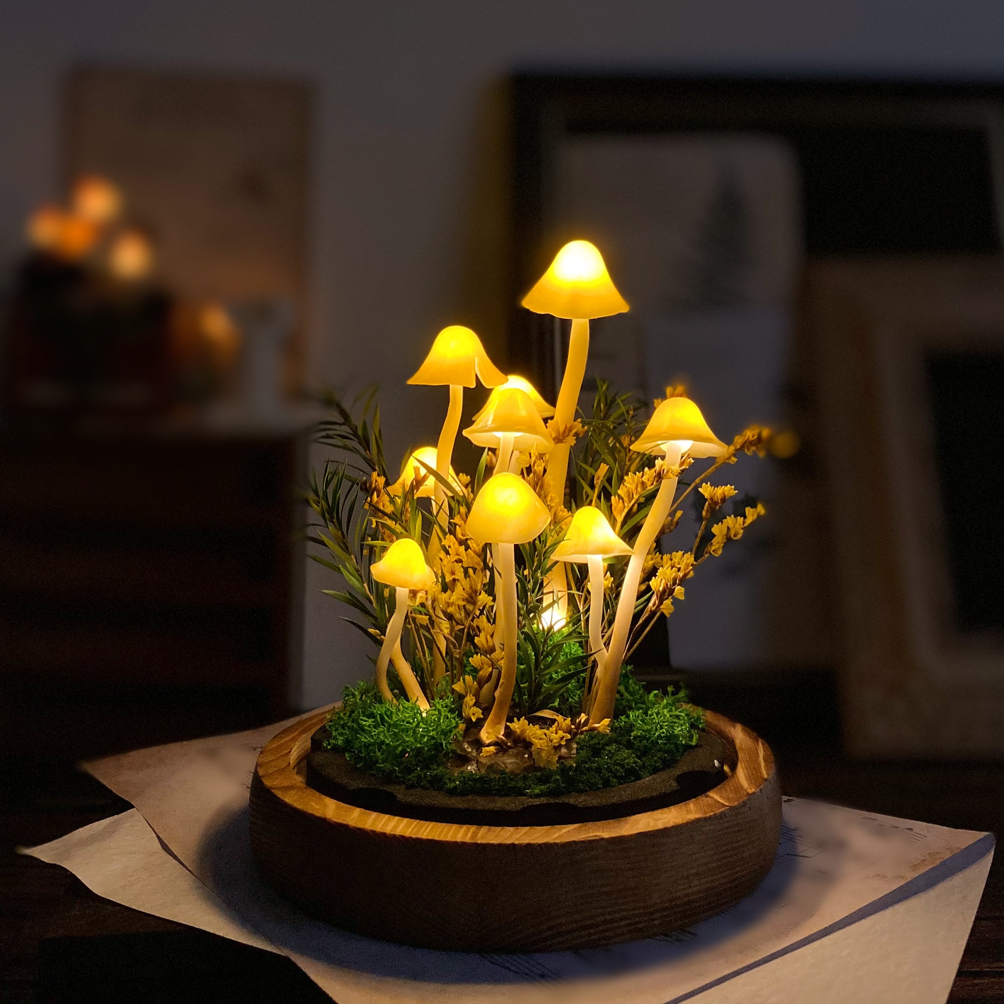 🔥HOT SALE 50% OFF🔥Handmade Enchanted Mushroom Forest Night Light