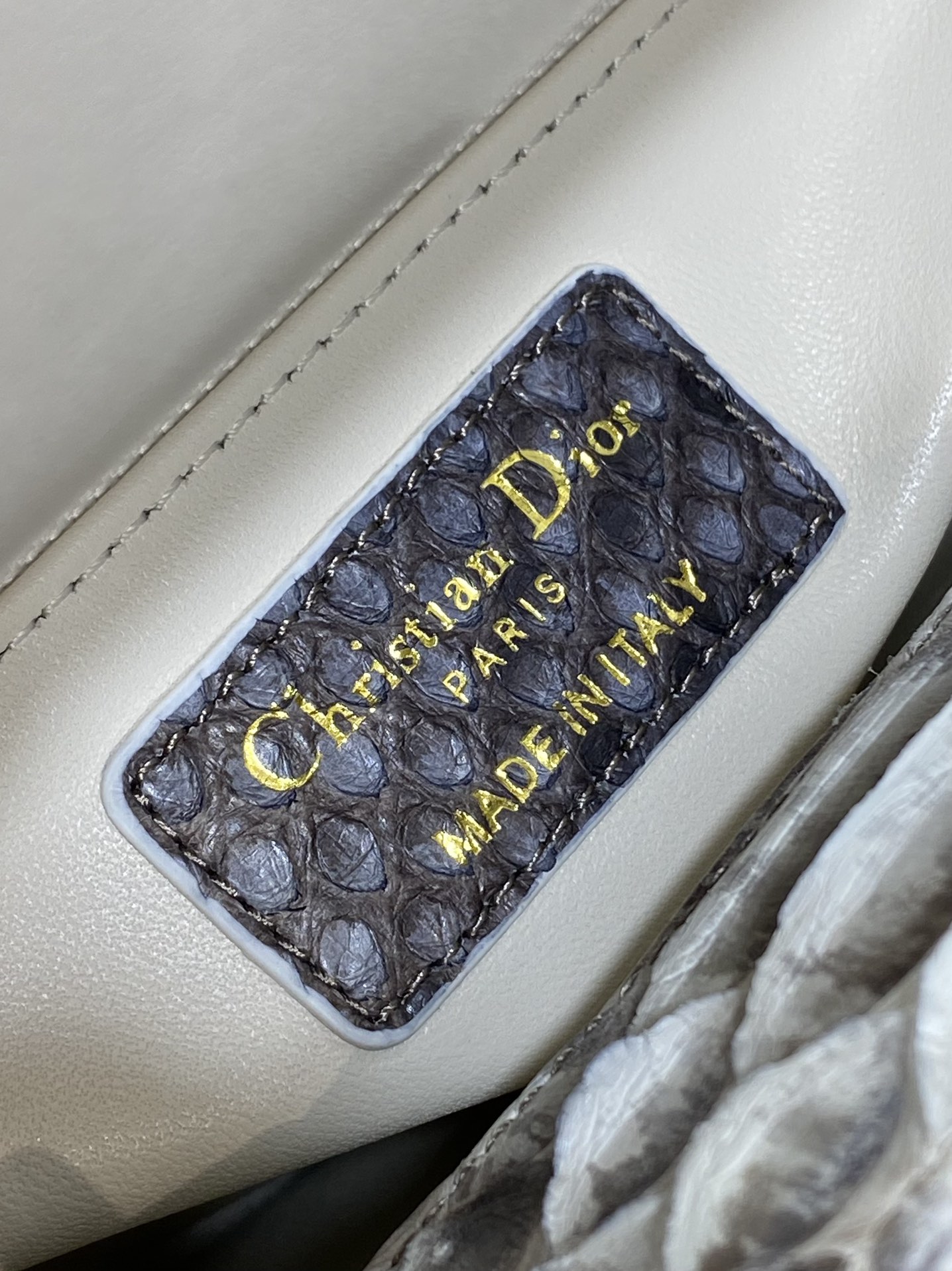 Dior Lady three-grid rare snakeskin Princess Diana bag