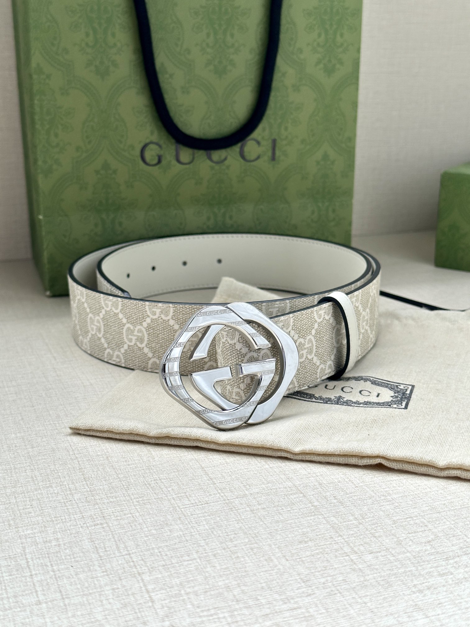 Gucci Marmont printed leather belt 3.8cm wide