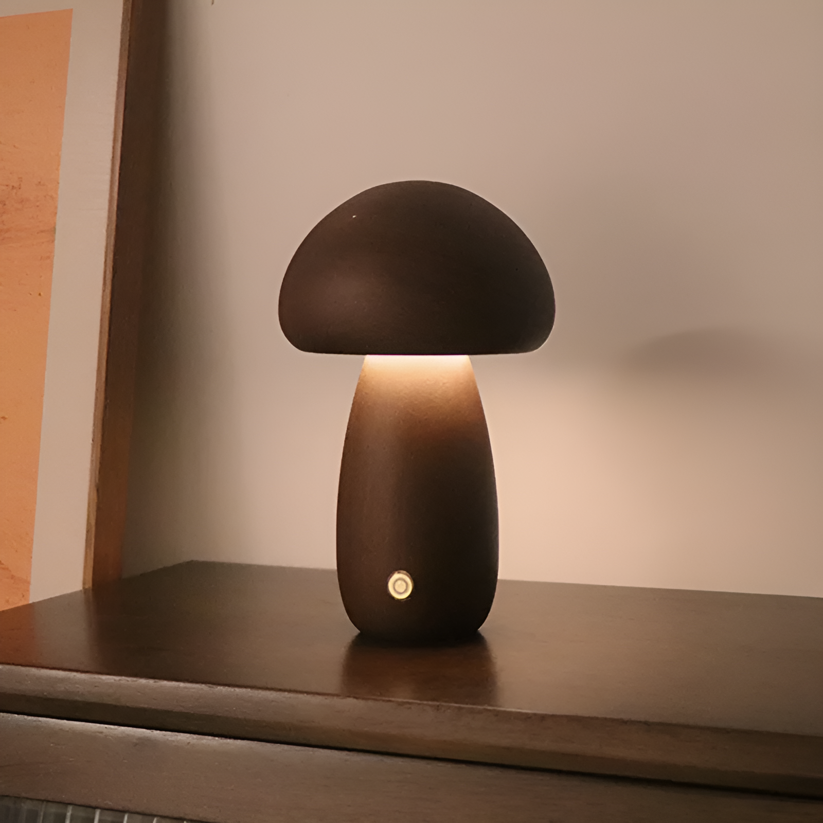 Wooden Cute Mushroom Lamp