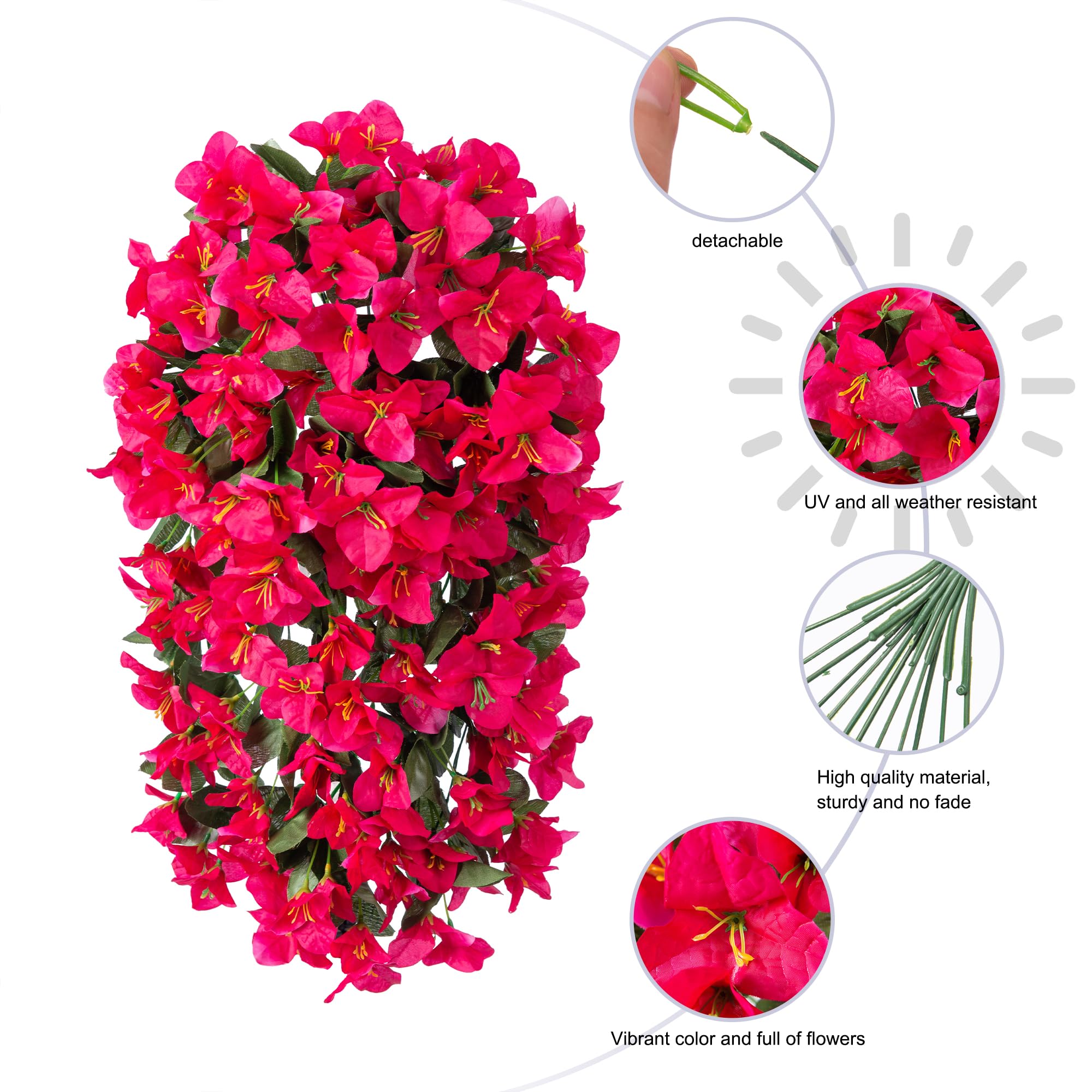 🔥ON SALE - 45% OFF🔥Realistic Faux Silk Bougainvillea Flowers, - UV resistant, Waterproof, Windproof