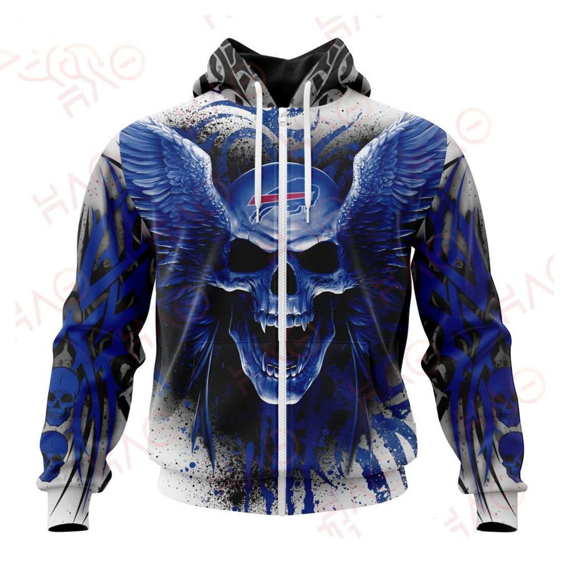 BUFFALO BILLS 3D HOODIE SKULL ART