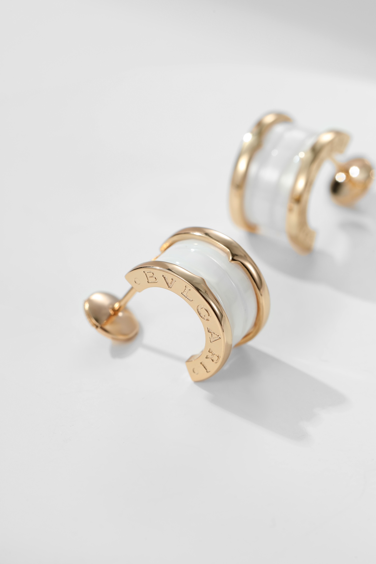Bulgari Black and white ceramic earrings