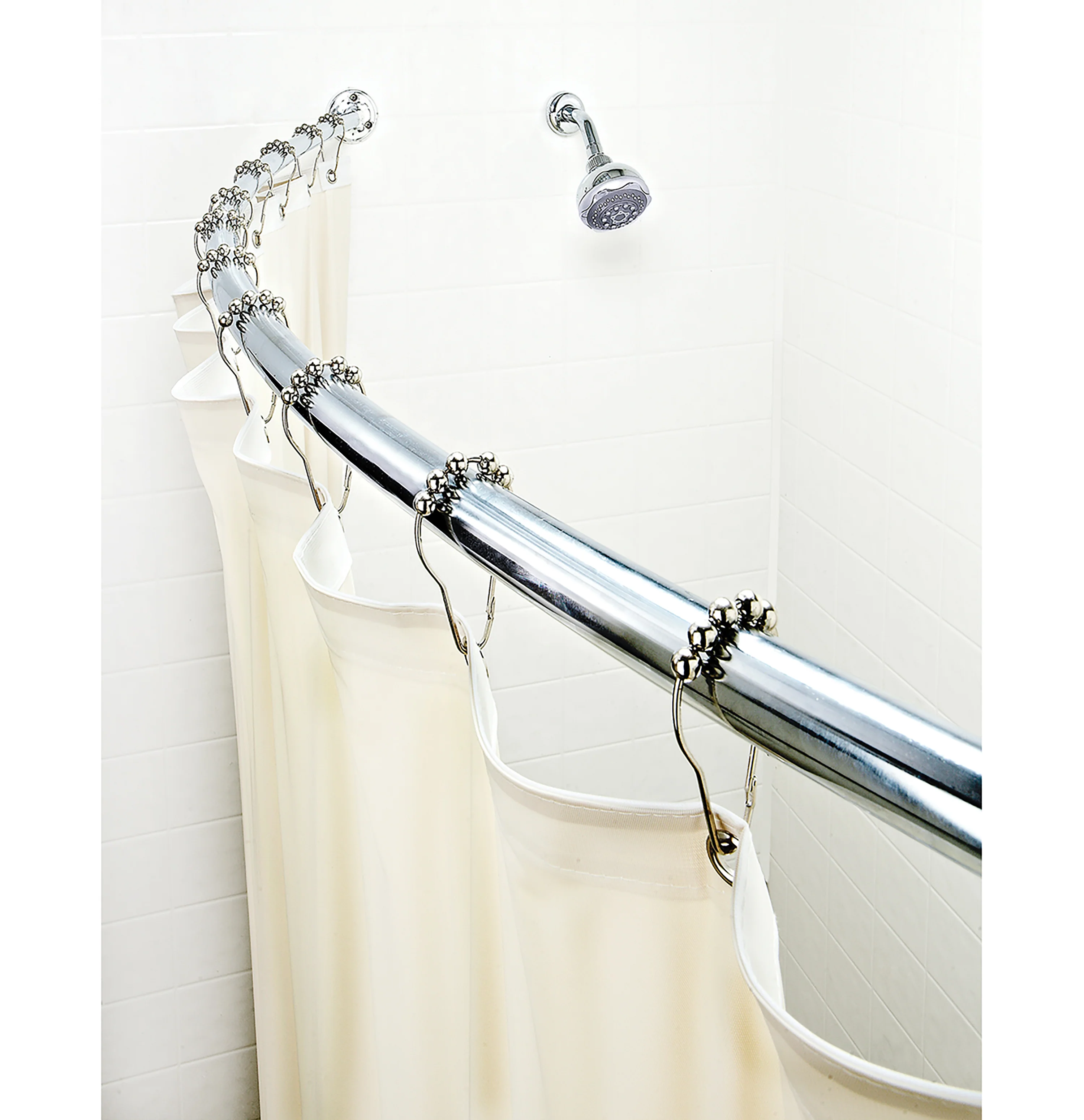Bath Bliss Curved Shower Rod in Chrome