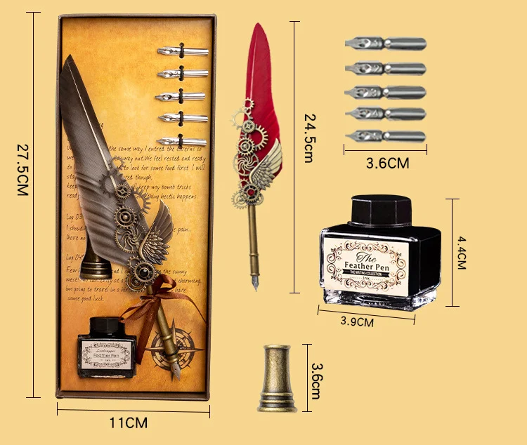 🔥1998 Limited Vintage Steampunk Quill Pen