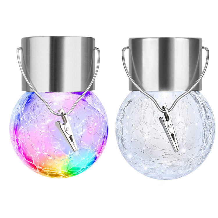🎄Early Christmas New Sale🎄Multi-Color Changing Cracked Glass Hanging Ball Waterproof Solar Outdoor Lights