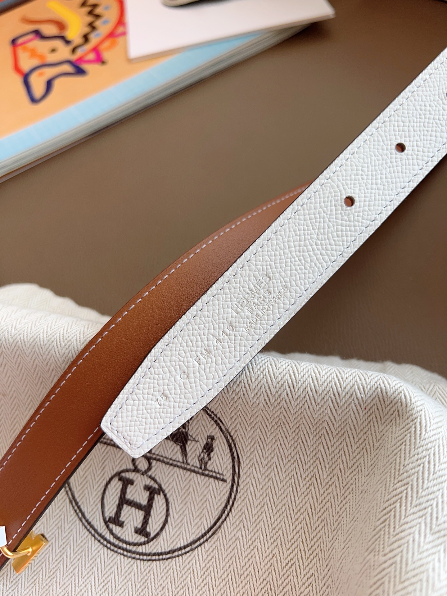 Hermès 2025 New Women's Double-Sided Belt 2.4cm Width