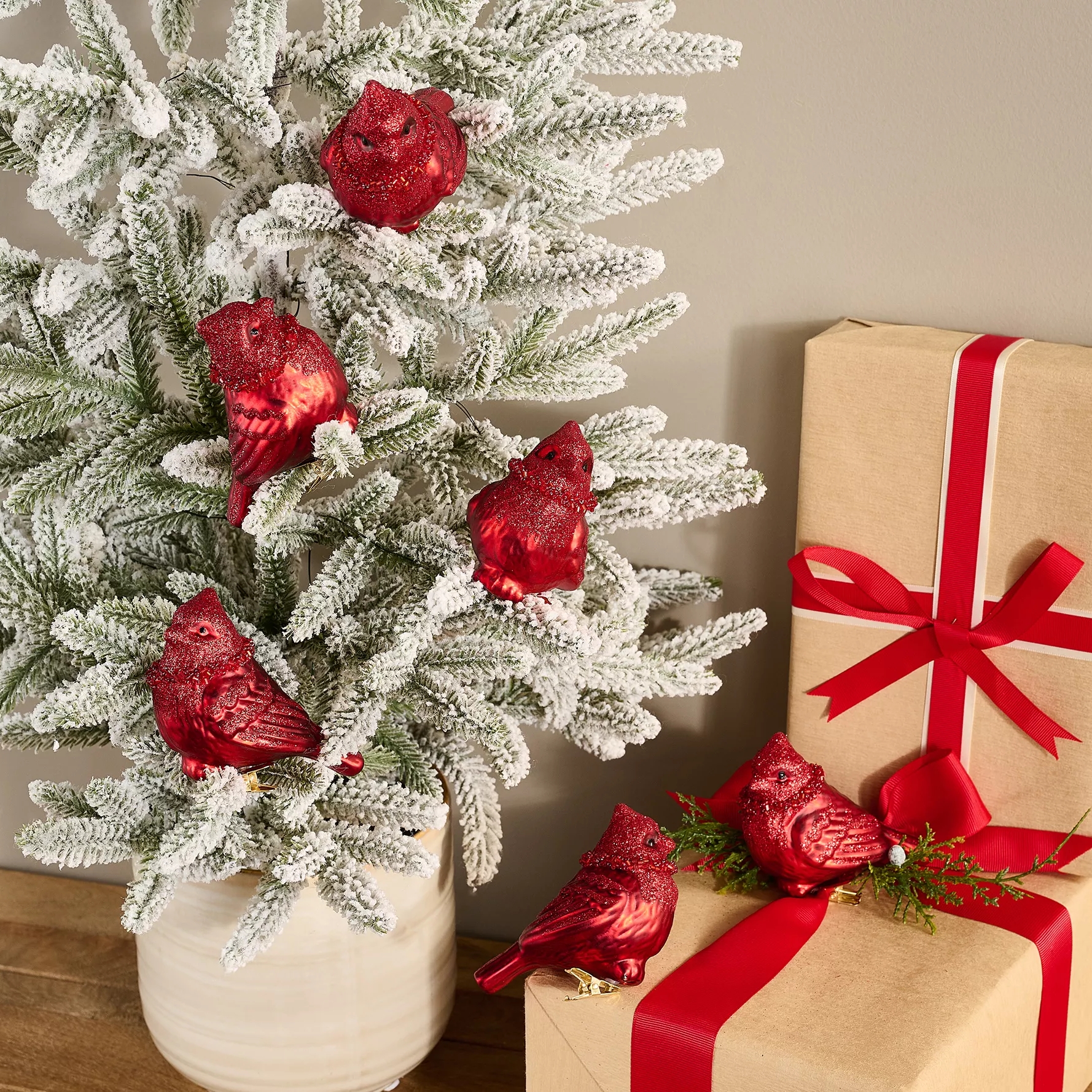 🎄Early Christmas Sale🔥6-Pack Mercury Glass Cardinal Clips