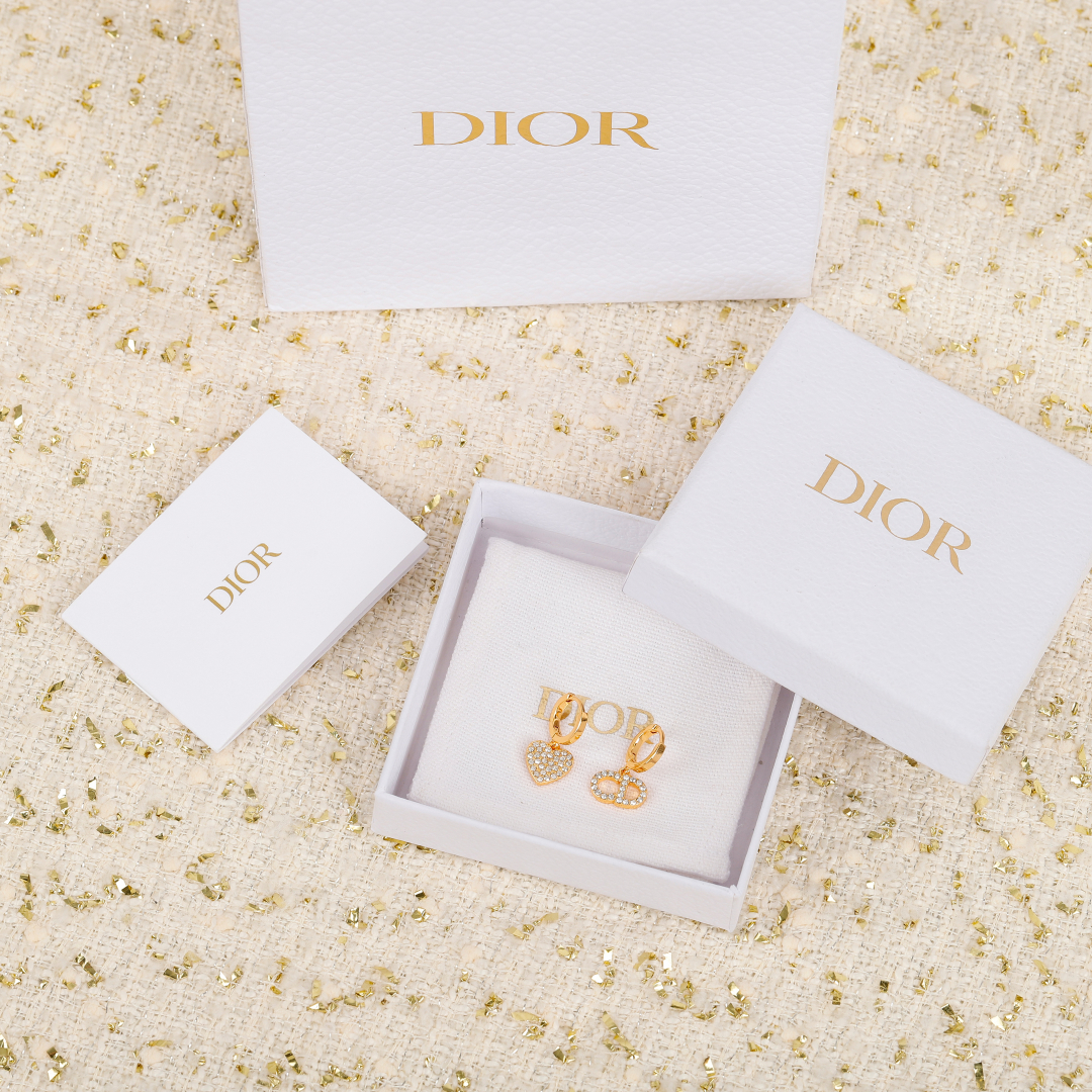 Dior Diamond Heart Earrings