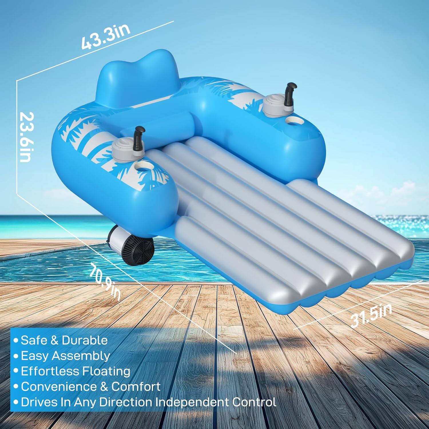 ⚡Flash Sale-Motorized Pool Float with Dual Motors